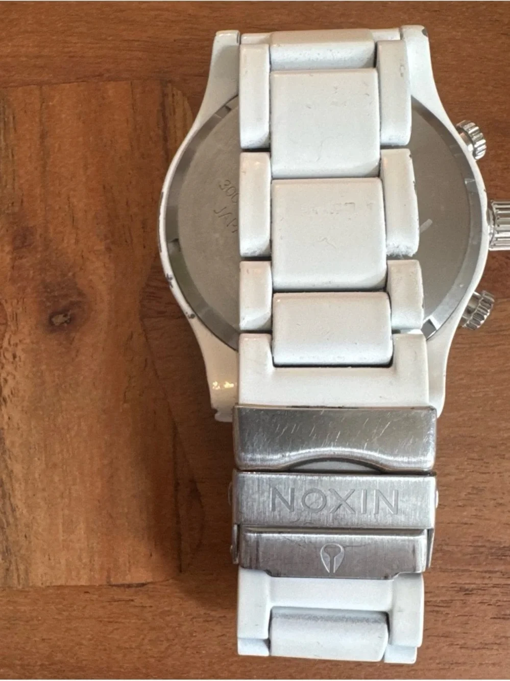 Nixon White Chronograph Men’s Watch with Silver Details